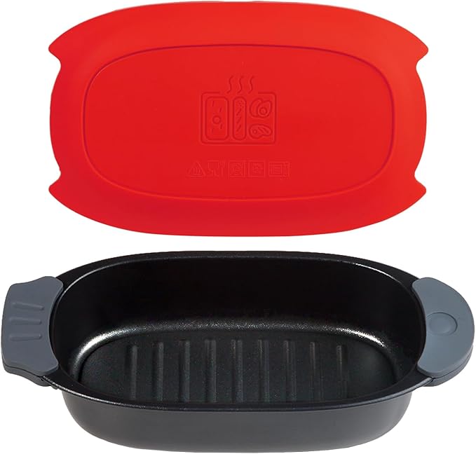 MKYSAIL Quick-Heat Microwave Grill Pan & Bacon Cooker | The Perfect Kitchen Addition for Single Servings & Fast Family Sides.Compact Multi-Use Microwave Cookware with Lid for Chicken, Veggies,Pancakes | Dishwasher Safe,Portable for Kitchen, RV, Dorm, O...