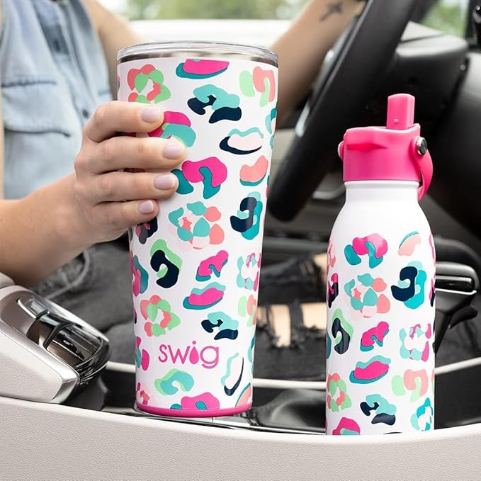 Swig Life 32oz Insulated Tumbler, Travel Coffee Tumbler with Lid, Cup Holder Friendly Travel Coffee Mug, Stainless Steel with Lid (Cloud Nine)