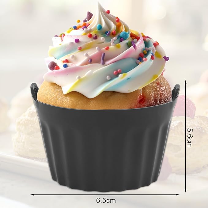 4pcs Silicone Muffin Cups, Non-Stick Silicone Baking Cups Cupcake Molds Reusable Muffin Liners Air Fryer Egg Mould Lunch Box Dividers Baking Accessories for Cupcakes Pudding Egg Tart Custard