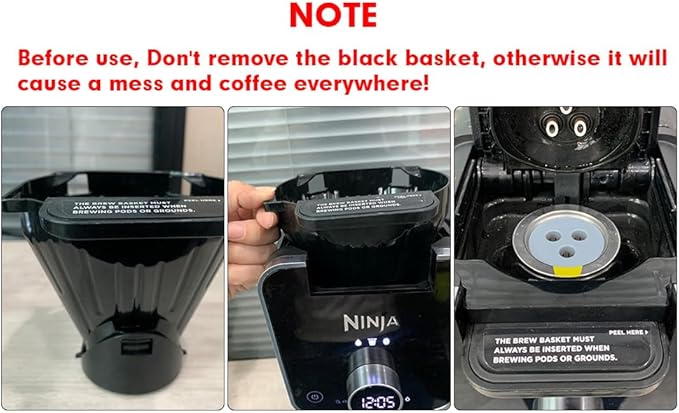 Stainless Steel Reusable K Cups Compatible with Ninja Coffee Maker, K Cup Reusable Coffee Pods,Permanent Reusable Coffee Filters for Ninja CFP201 CFP 300 CFP305 CFP400 (1Pack)