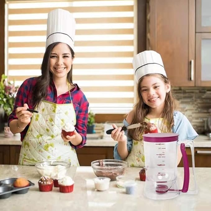 Cupcake Batter Separator for Baking - Measuring Tool with Cream Separator Cups, Best Gift for Friends (Purple)
