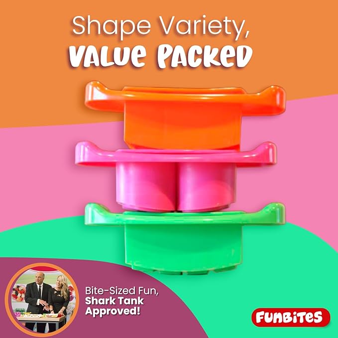 FUNBITES Crustless Sandwich Cutter for Kids Lunch (2-piece set), Uncrustable Sandwich Cutter, Bite-Size Food Cutter for Toddlers, Bento Box Accessories, BPA-FREE Dishwasher Safe, Pink Hearts 1pk