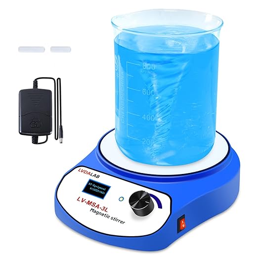 2200RPM LCD Digital Magnetic Stirrer with 2 Stir Bars, 3000ml Stainless Steel Magnetic Mixer, Lab Stirrers Mini Magnetic Stir Plate