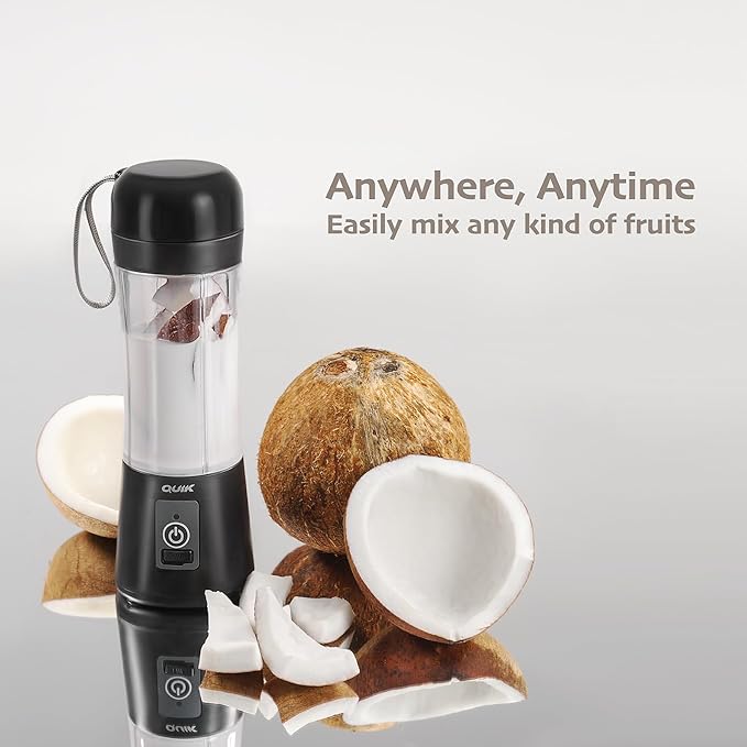 Portable Blender - Cordless 13oz. Personal Blender for Shakes and Smoothies, Licuadora, BPA Free, USB-C Rechargeable, Mini juicer for Travel, Leakproof, Juicer Cup, Ice Crush (Pink)