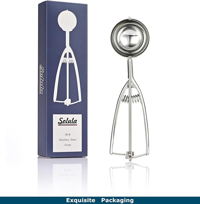 Solula-Stainless-Large-Cupcake-Scoop, Cupcake Muffin Batter Dispenser, Ice Cream Cupcake Muffin Batter Scoop, Food-grade 18/8 Stainless Steel, Size 12