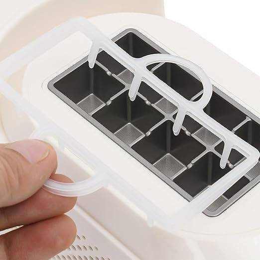 Mini Countertop Ice Maker 120W, Compact Portable Ice Machine with 12V Car Cable, 8 Bullet-Shaped Ice Cubes in 15 Mins, Small Ice Maker for Home Kitchen Office Travel RV - White