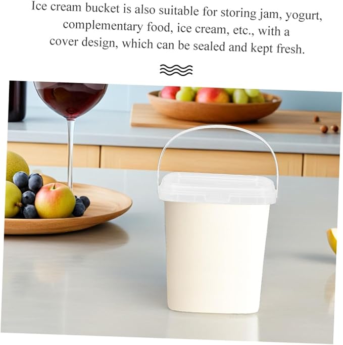 UPKOCH Thickened Square Ice Cream Buckets with Lids 3.14X3.14X2.83 Inch Reusable Ice Cube Storage Containers for Kitchen Freezer Food Preservation 10-Pack