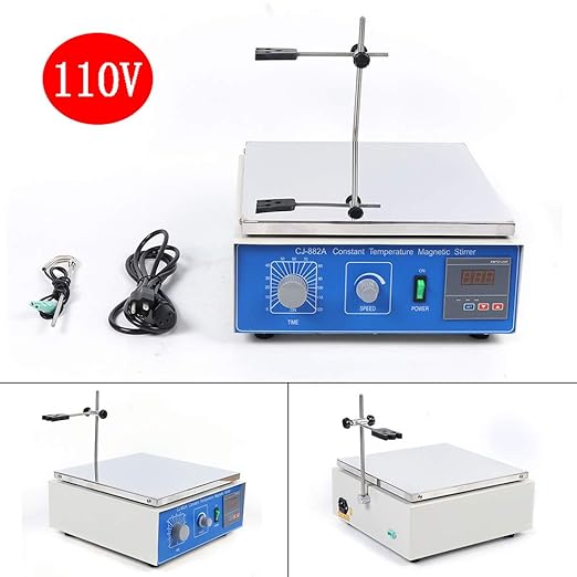 Magnetic Stirrer, 10L 300W Hot Plate Stirrer, Thermostatic Magnetic Stirrer, Digital Heating Lab Mixer Hot Plate, 1250 RPM Magnetic Stir Plate with Temperature Control & Timing Adjusting