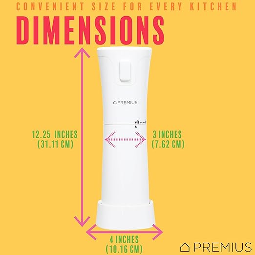 Cordless Shaved Ice Maker By PREMIUS – Lightweight, Rechargeable, Bonus Recipe Book, Resting Stand – Caribbean Shaved Ice! USB Cord Included – Up to 40 Snow Cones Per Charge! No Molds Needed! (White)