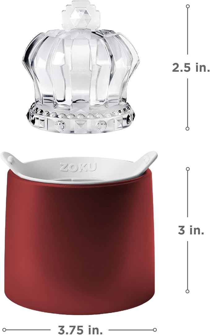 ZOKU Set of 2 Silicone Ice Molds, Crown - King & Queen Crowns, Large Ice Cube Molds for Craft Cocktails, Keep Drinks Colder Longer with Less Dilution, Easy-Release, BPA-Free