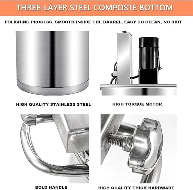 Electric Jam Mixer | 20L/25L/40L Stainless Steel Automatic Pot Stirrer with 4-Blade Scraper for Soup, Chili, Sauce, Beverage, Jam & Porridge(Color:40L)
