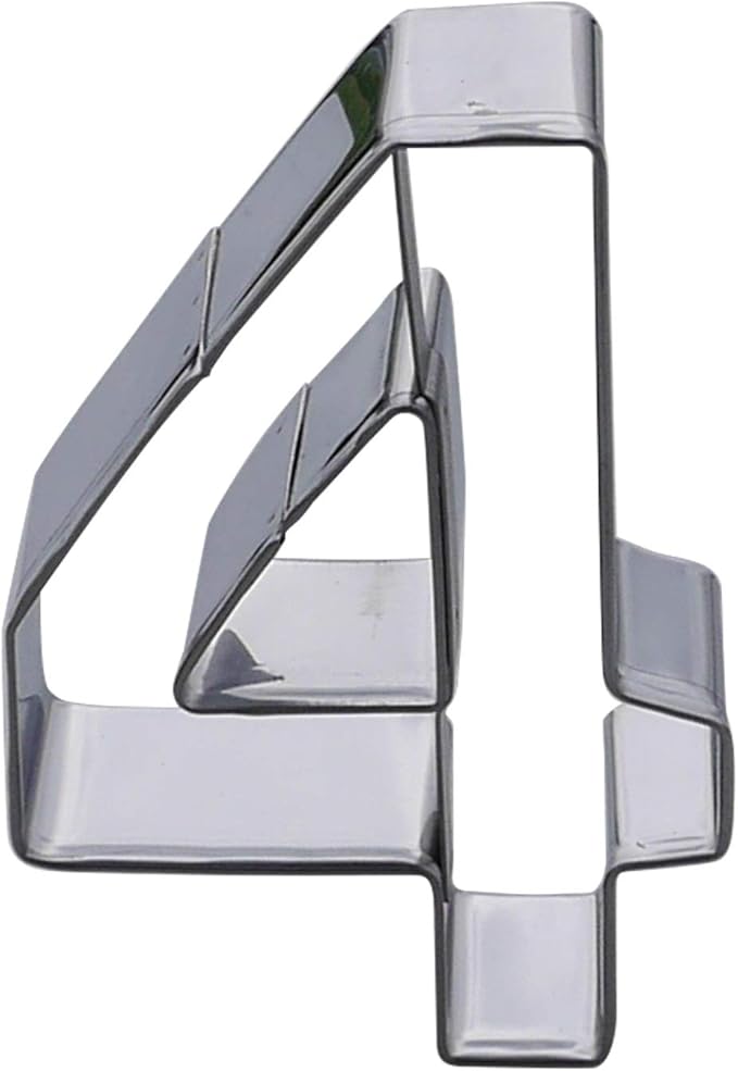 Number 4 Cookie Cutter – Sharp & Safe Stainless Steel Cooking Utensils – Ideal For Sandwiches, Pancakes, Fruits & Crafts – Dishwasher-Safe Bakery Supplies from Sweet Cookie Crumbs (3.2”T x 2.2”W)