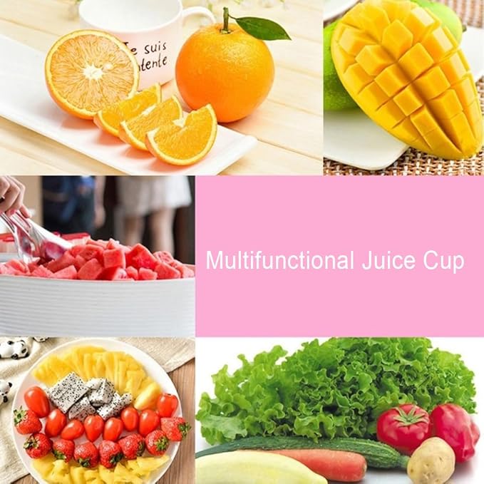 Portable Blender USB Rechargeable - Portable Blender for Shakes & Smoothies - 6 Blades-WENPIC- Fruit & Vegetable Juicer - For Travel Sports Kitchen Pink