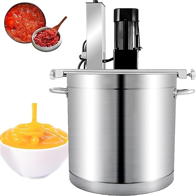 Jam Automatic Stirrer, Stainless Steel Electric Mixer Machine, Automatic Pot Stirrer with 4-Blade Scraper, Adjustable Speed Control for Making Jam, Hot Pot Seasoning Bottom Soup Sauce 85l