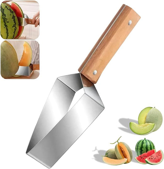 Triangle Watermelon Cutter, Stainless Steel Triangle Watermelon Slicer Large Piece, 2-In-1 Multifunctional Fruit Slicing for Home Kitchen Camping Picnic (1pc)