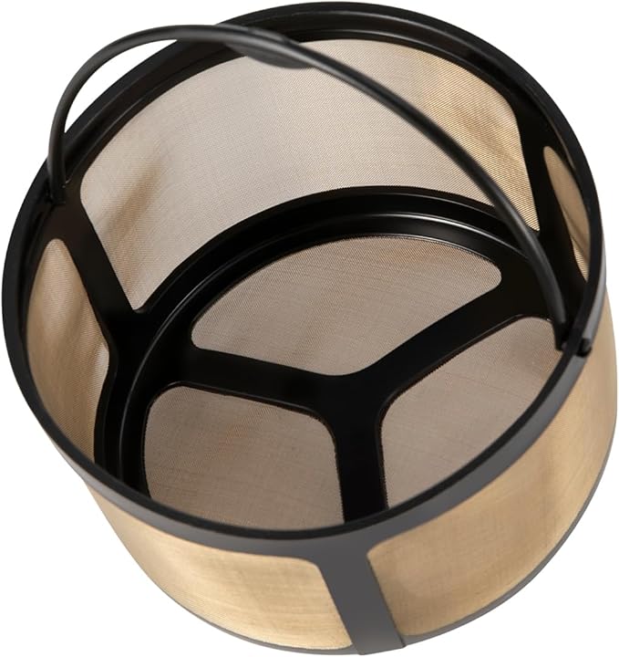 Reusable Coffee Filter for K-Duo Hot & Iced(Gen 2) K-Duo Essentials and Brewers 8-12 Cup Coffee Makers Gold Mesh Coffee Filter Basket