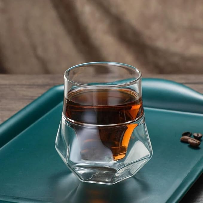 Set of 2 Coffee Cups, Double Wall Glass Anti-scald Cups, Coffe Cups, Tea Mug Insulated 130ml Espresso Cup Perfect for Espresso Latte and Cappuccinos
