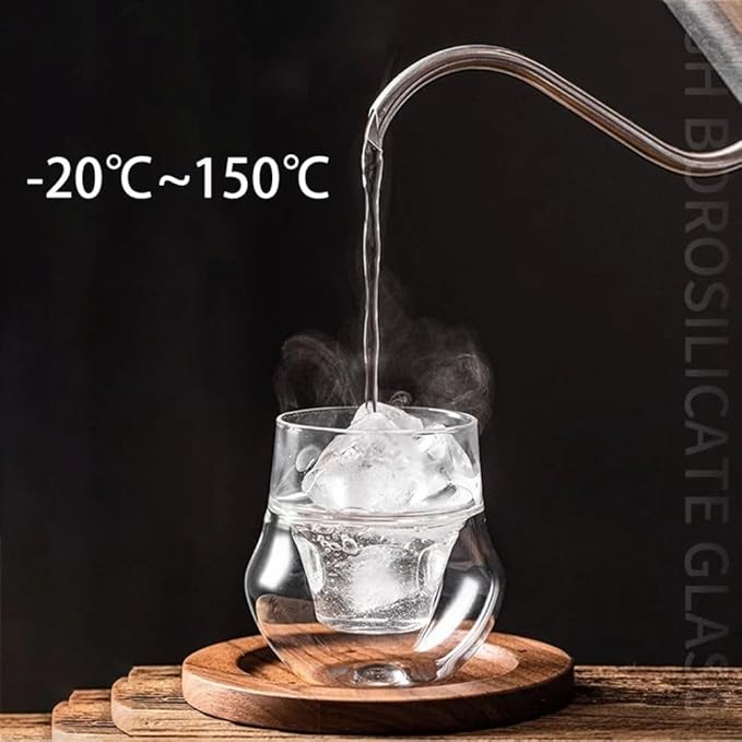 Set of 2 Coffee Cups, Double Wall Glass Anti-scald Cups, Coffe Cups, Tea Mug Insulated 130ml Espresso Cup Perfect for Espresso Latte and Cappuccinos
