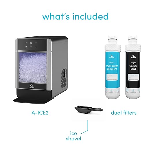 Avalon Nugget Ice Maker Chewable Ice 38 lbs Per Day, One Click Operation, Large Ice Storage, Connects to Water Line, Includes Set of Filters