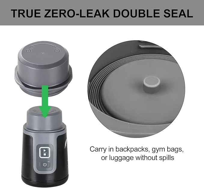 Zero-Leak Vessel Cap & Shock-Proof Blade Cover for Ninja Blast Portable Blender Accessories (BC100/BC151) — Odor-Resistant Tritan Lid, Double-Seal Leakproof, Easy-Clean, Travel/Gym/Car Ready