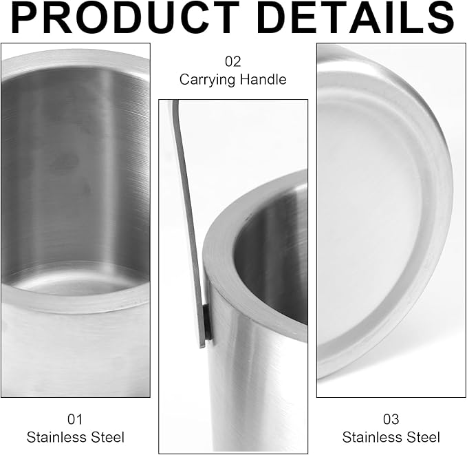 1.3L Stainless Steel Ice Bucket with Lid and Tongs, Small Double Wall Ice Pail Chill Container for Cocktails, Beer, Wine, Champagne, Keep Drinks Frozen Longer at Home, Bars, Parties, Outdoor