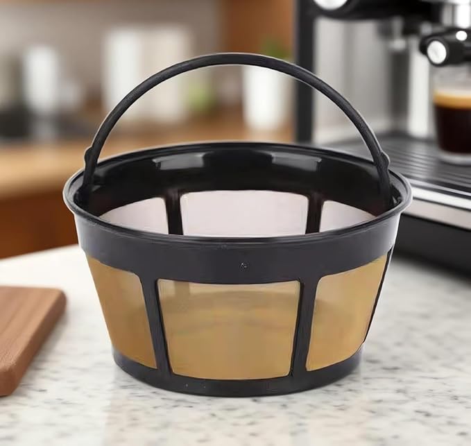 Reusable Coffee Filter for Mr.Coffee 10-12 Cup Coffee Makers, Stainless Steel Mesh Filter Basket Replacement, Washable & Dishwasher Safe, Eco-Friendly Paper Filter Alternative (1 pack)