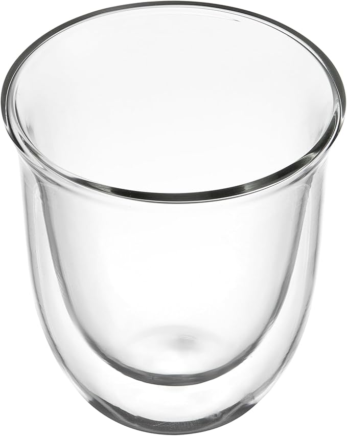 Restaurantware Coffee Cup 2 Pack of 6.8 oz Insulated Double-Wall Glass Borosilicate Coffee Cup Espresso Shot Dishwasher Safe For Hot Drinks