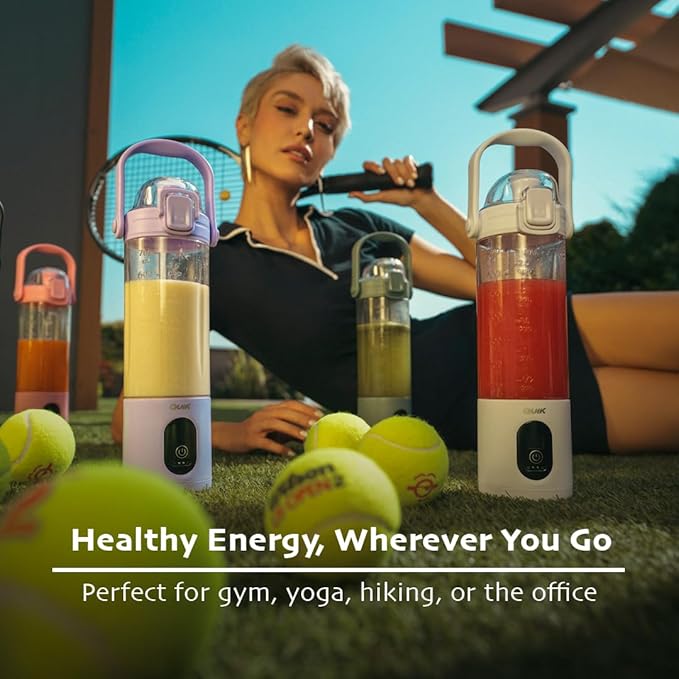 Portable Blender - Cordless 24oz. Personal Blender for Shakes and Smoothies, Licuadora, BPA Free - Ice Crush, Dishwasher safe parts, Waterproof, Triple Batteries, Juicer Cup, Black
