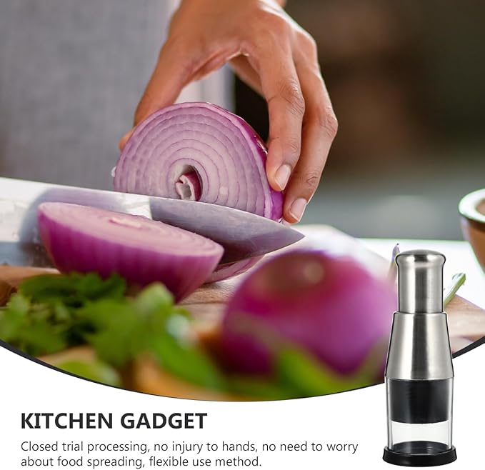 DOITOOL Manual Garlic Crusher 6.29X2.36X2.36In Stainless Steel Garlic Press Multi-Function Vegetable Chopper Kitchen Tool for Home Cooking