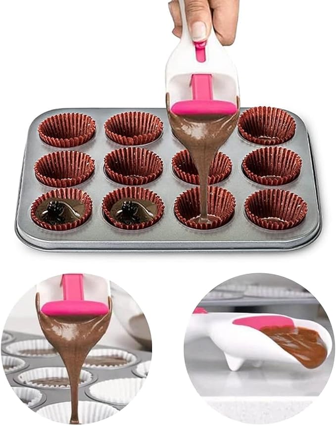 2Pcs Batter Dispensers Cake Pastry Spatula Spoon Cupcakes Shovel Cake Dispensing Spoon Durable Baking Pastry Tools