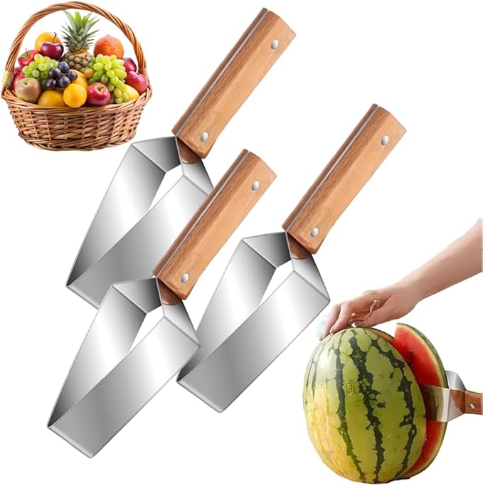 Triangle Watermelon Cutter, 2026 New Watermelon Cutter Slicer Tool, Watermelon Cutter Slice Tool,Stainless Steel Watermelon Slicer,Stainless Steel Multifunctional Fruit Slicing And Meat Divider (3PCS)