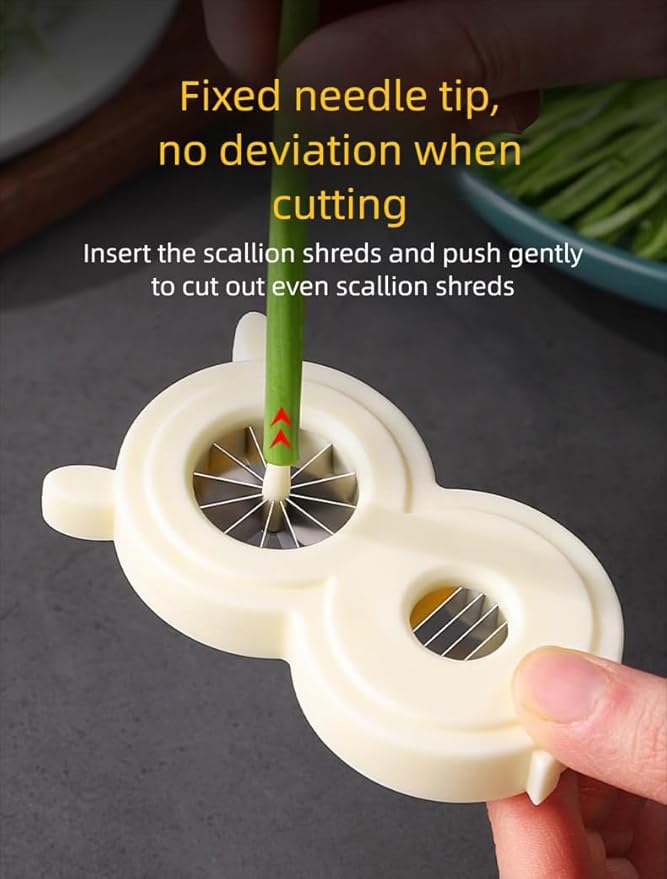 2-in-1 Green Onion Shredder & Slicer - Create 12 Perfect Strips in Seconds, Multi-Functional Scallion Shredder for Blooming Onion & Celery, Easy Clean (2)