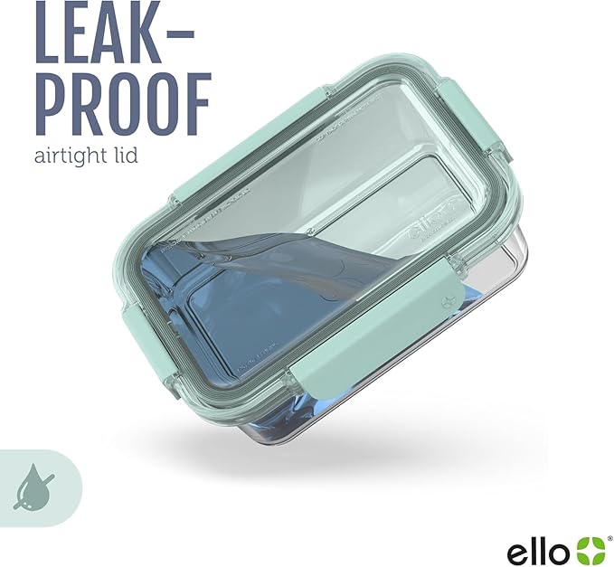 Ello Color Lock 2 Cup 6PC, 3 Pack Glass Meal Prep Sets Leak-Proof Glass Food Storage Containers with Airtight BPA-Free Plastic Lids, Dishwasher, Microwave, and Freezer Safe, Purple Rain