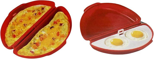 Microwave Egg Cooker for Sandwiches & Omelets – BPA-Free Microwave Egg Poacher, Fried Egg Maker, Omelet Maker, & Scrambled Egg Cooker – 2-Piece Breakfast Maker by Dependable Industries Inc. Essentials
