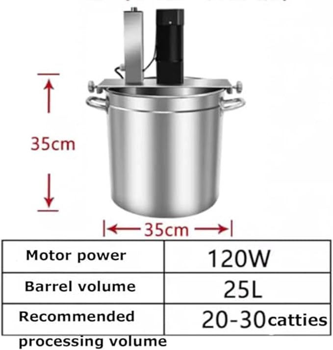 Electric Jam Mixer, 20l,25l,40lautomatic Pot Stirrer Mixer, Stainless Steel Automatic Mixer Machine With 4-Blade Mixing Scraper, For Soup Chili Sauce Beverage Jam Porridge,25L