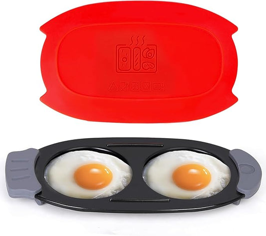 Microwave Egg Cooker Quick-Heat Egg Poacher for Breakfast Sandwiches Microwave Egg Fryer Dishwasher-Safe