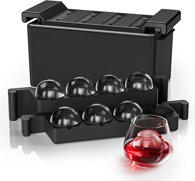 Clear Ice Ball Maker,8 Cavity Ice Sphere Mold for Whiskey,1.94" Whiskey Ice Ball Mold,Idea Gifts for Dad Boyfriend Boss Men who Have Everything