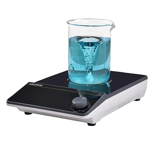 Magnetic Stirrer 5.9 inch Magnetic Stir Plate with Stir Bar 200-1600RPM Max Stirring Capacity 5000ml Magnetic Stir Plate Magnetic Mixer Lab Stirrers (No Heating)