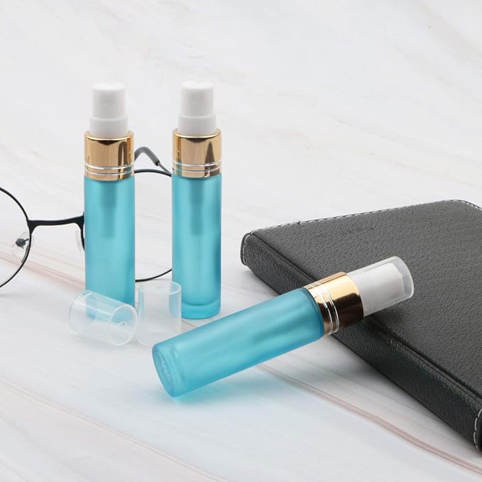 Ellbest 10PCS 10ml Glass Spray Bottle Refillable Fine Mist Spray Bottle with 5 Dropper & 10 Funnels, Small Travel Glass Perfume Container Leak-Proof Portable Atomizer for Perfume, Cosmetic Liquids