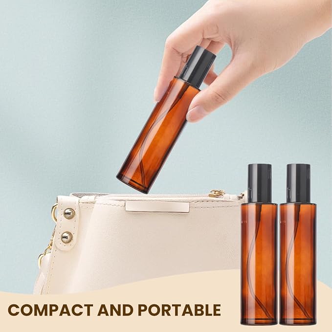 2 PCS 120ml 4oz Amber Glass Spray Bottles Refillable Glass Travel Bottles Fine Mist Spray Bottles Containers Cosmetic Bottles for Essential Oils Perfumes Other Liquids