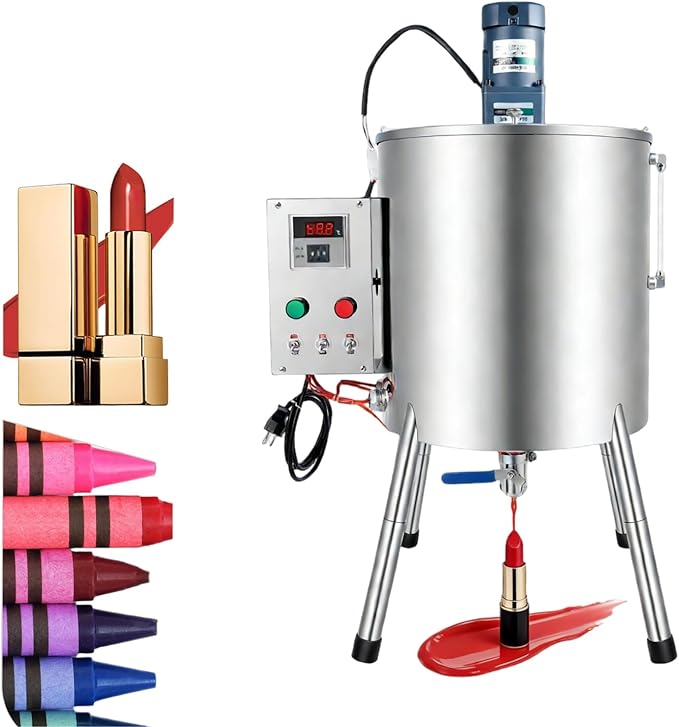 30L/8Gal Commercial Automatic Heating Stirring Mixing Filling Machine, 110v 1500w Lipstick Filling Machine for Dissolving and Filling Lipsticks, Candles, Vaseline, Oils