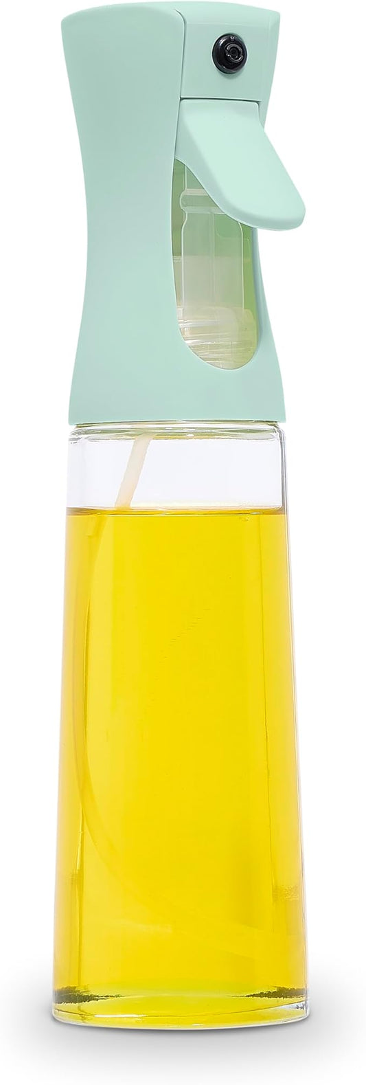 COOK WITH COLOR Glass Oil Sprayer for Cooking, BBQ, Salad Olive Oil Spray Bottle with Non-Slip Handle, Oil Sprayer Bottles for Healthy Eating, Green