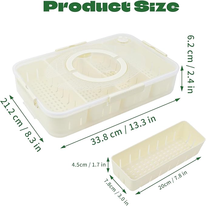 Snack Box Container, Dishwasher Safe Fruit Snack Containers, 2 Pack Divided Serving Tray with Lid for Veggie, Candy, Snackle Charcuterie Boxes for Kids, Adults,Travel and Picnic