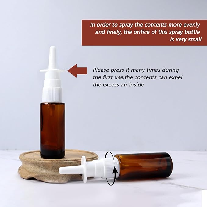 erioctry 12PCS 10ml Refillable Amber Plastic Nasal Bottles Fine Mist Sprayers Cosmetic Makeup Perfume Storage Container Container for Essential Oils Travel Perfumes Use (10ml)