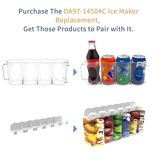 Upgrade DA97-14504C DA97-14504A Ice Container Compatible with RF22 RF23 Sam-sung Ice Maker Replacement AP6039681 Sam-sung Refrigerator Parts,Replaces for PS11773414 EAP11773414 Sam-sung Ice Maker Tray