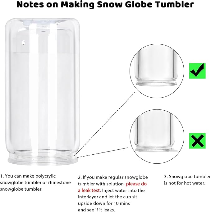 8 Pack Snow Globe Tumbler, 16 Oz Double Wall Plastic Can With Lid and Straw, Mason Jar Mug for DIY Glitter Gift (Mixed Colors)