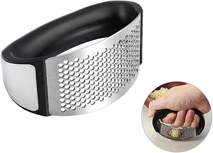 Garlic Press Rocker Stainless Steel, Garlic Crusher & Mincer Tool, Ergonomic Rocking Garlic Press for Easy Crushing, Kitchen Garlic Masher for Home Cooking