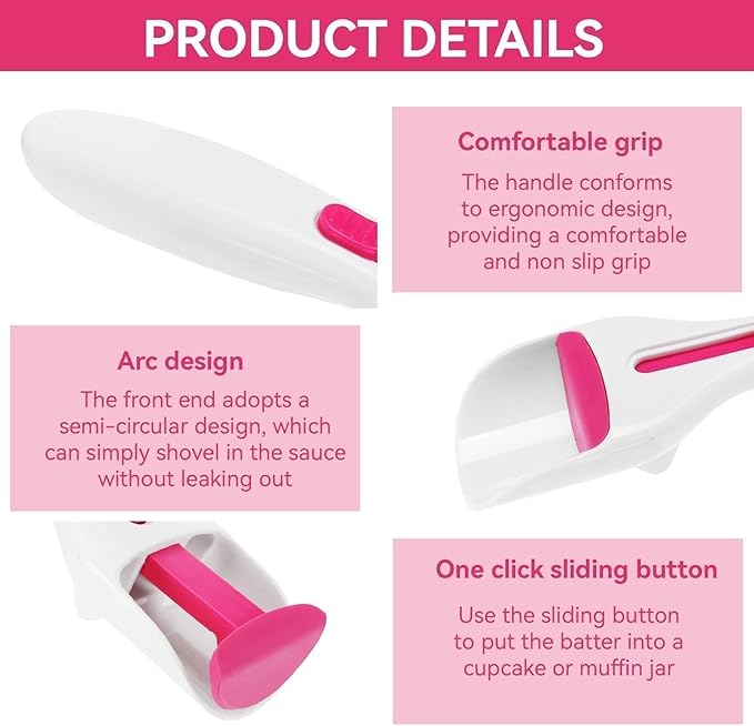 2Pcs Batter Dispensers Cake Pastry Spatula Spoon Cupcakes Shovel Cake Dispensing Spoon Durable Baking Pastry Tools