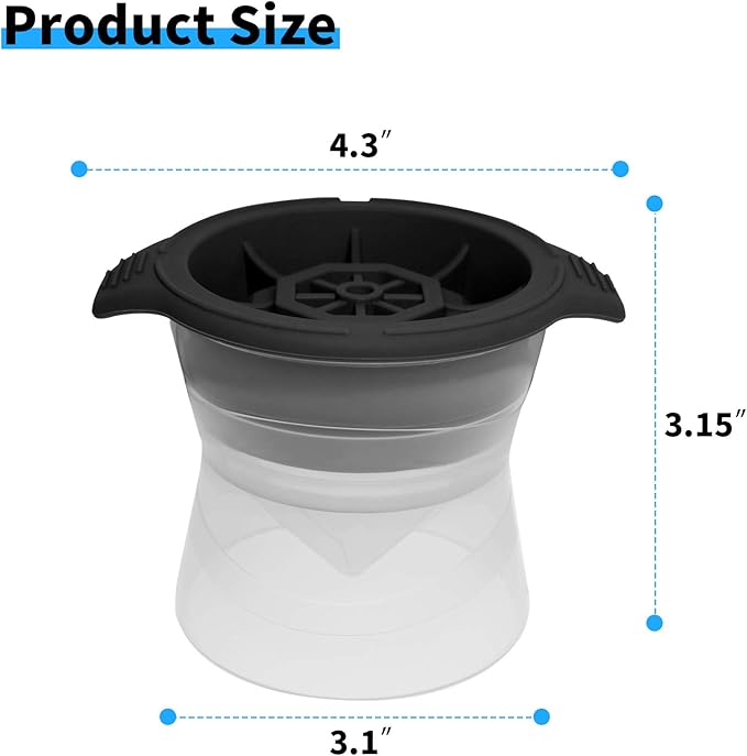 Meetall 2 Pack Diamond Shape Ice Cube Mold for Whiskeys,Cocktails and Soft Drinks.Slow Melting,Long-lasting Chilled.2.5x1.8 inch.2 Colors Grey and Black.