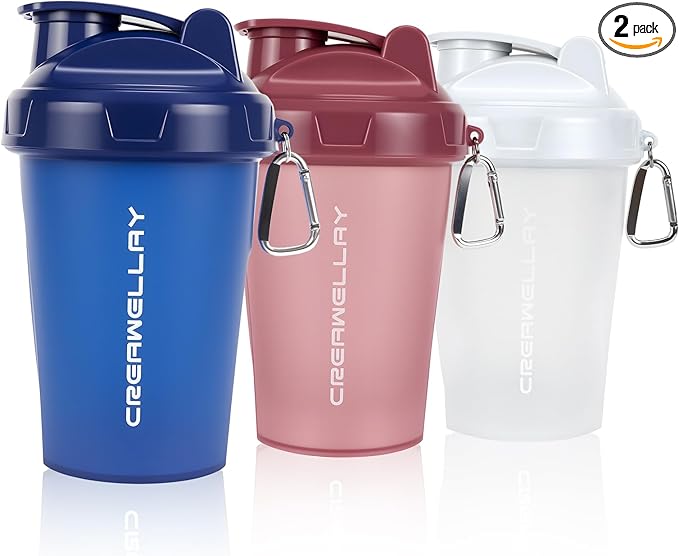 3 Pack Shaker Bottles for Protein Mixes, 17 oz Small Protein Shaker Bottle with Handle, Gym Shaker Cups with Blending Ball for Pre Workout, BPA-Free & Dishwasher Safe (White, Pink, Blue)